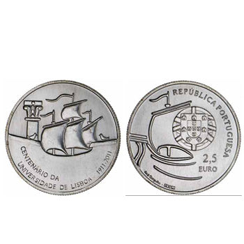 Moeda 2,5€ Comemorativa Centenário da Universidade de Lisboa 2011