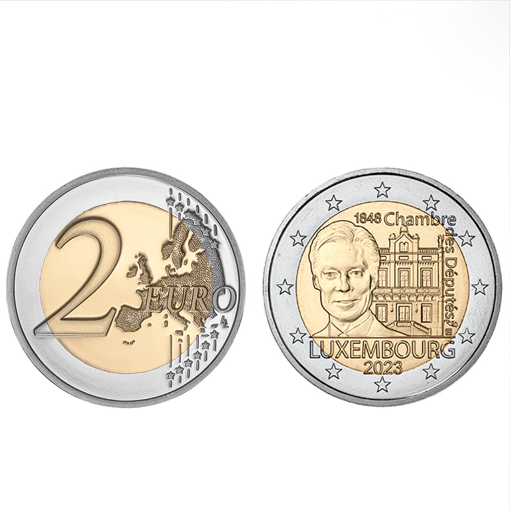 Moeda 2 Euro 175 Anos da Câmara dos Deputados Luxemburgo 2023