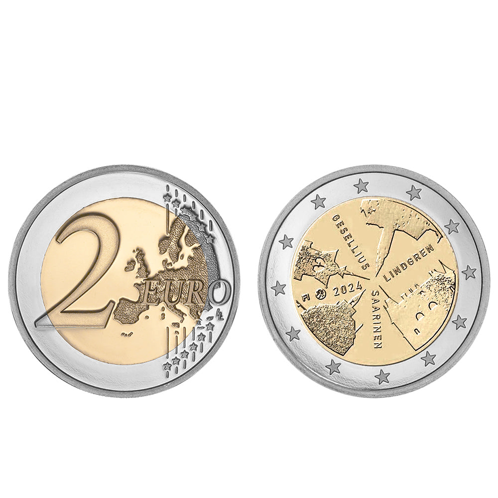 Moeda 2 Euro Arquitetura Finlandesa Finlândia 2024