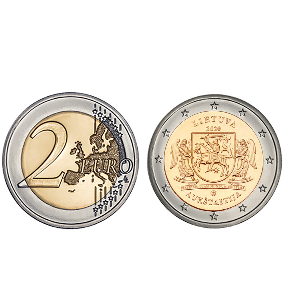 Moeda 2 Euro Aukstaitija Lituânia 2020