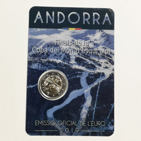 Moeda 2 Euros Campeonato do Mundo Esqui Alpino Andorra 2019