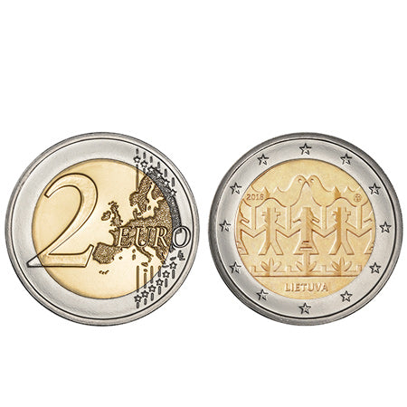 Moeda 2 Euro Canção e Dança Lituânia 2018
