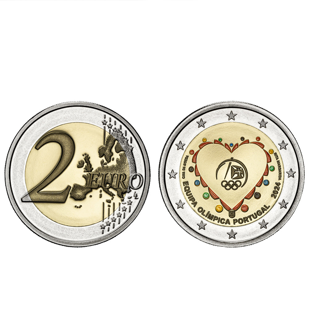 Moeda 2 Euros Equipa Olímpica Portugal 2024 Proof