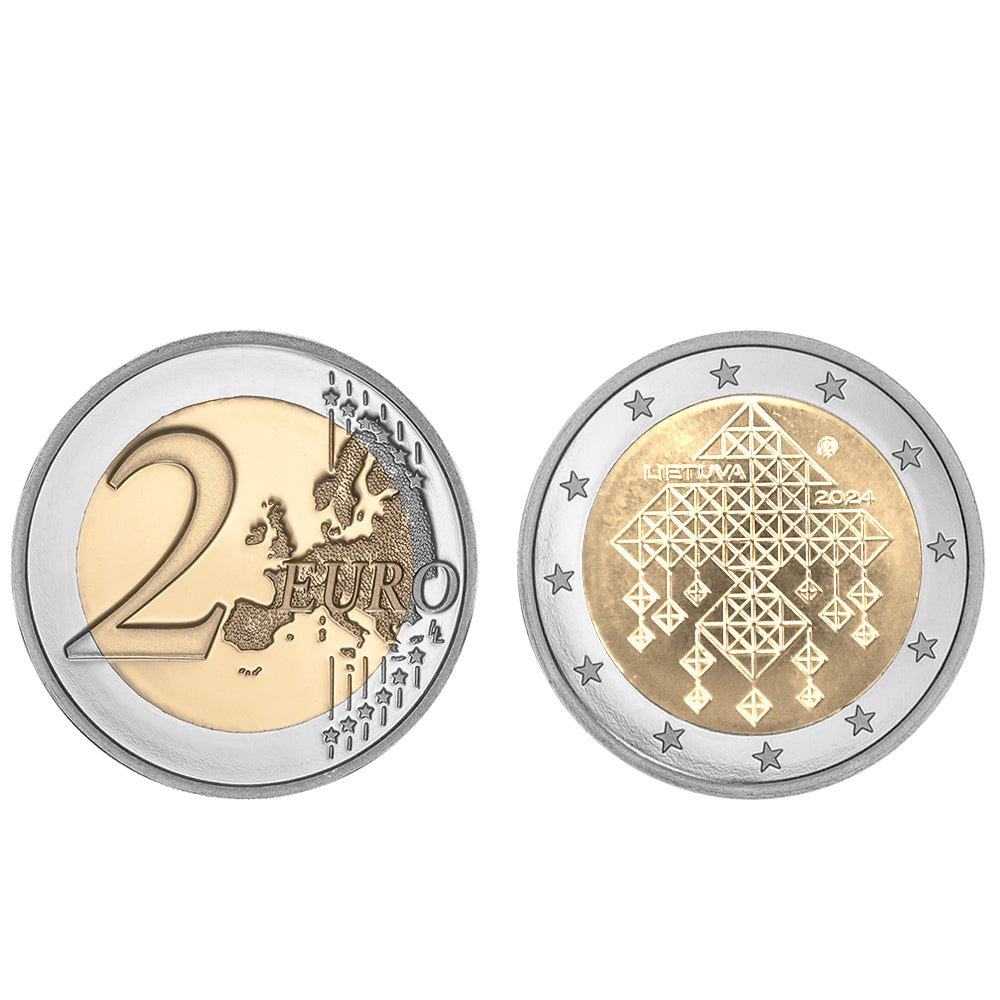 Moeda 2 Euros Jardins da Palha Lituânia 2024