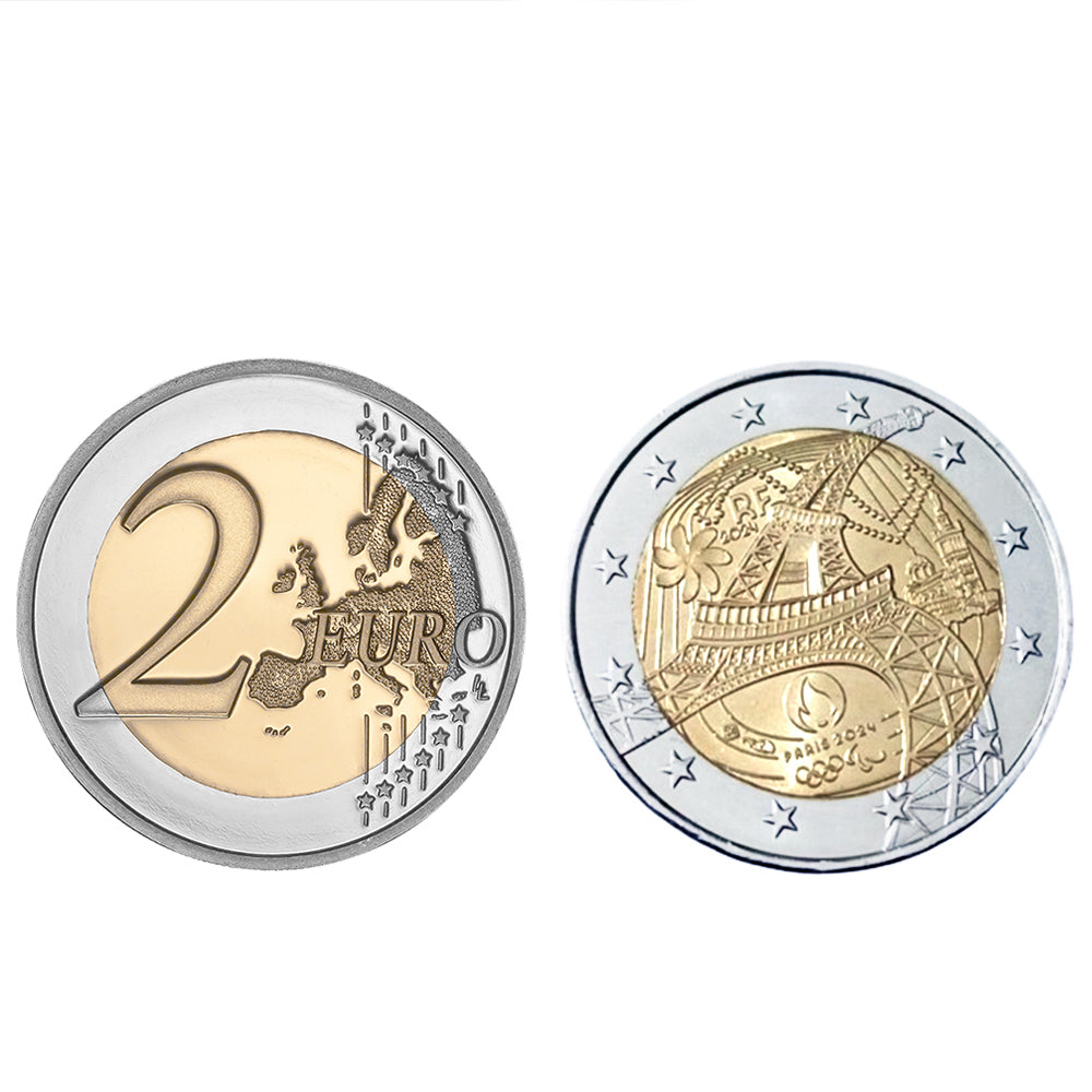 Moeda 2 Euros Tocha Olímpica 2024 França 2024