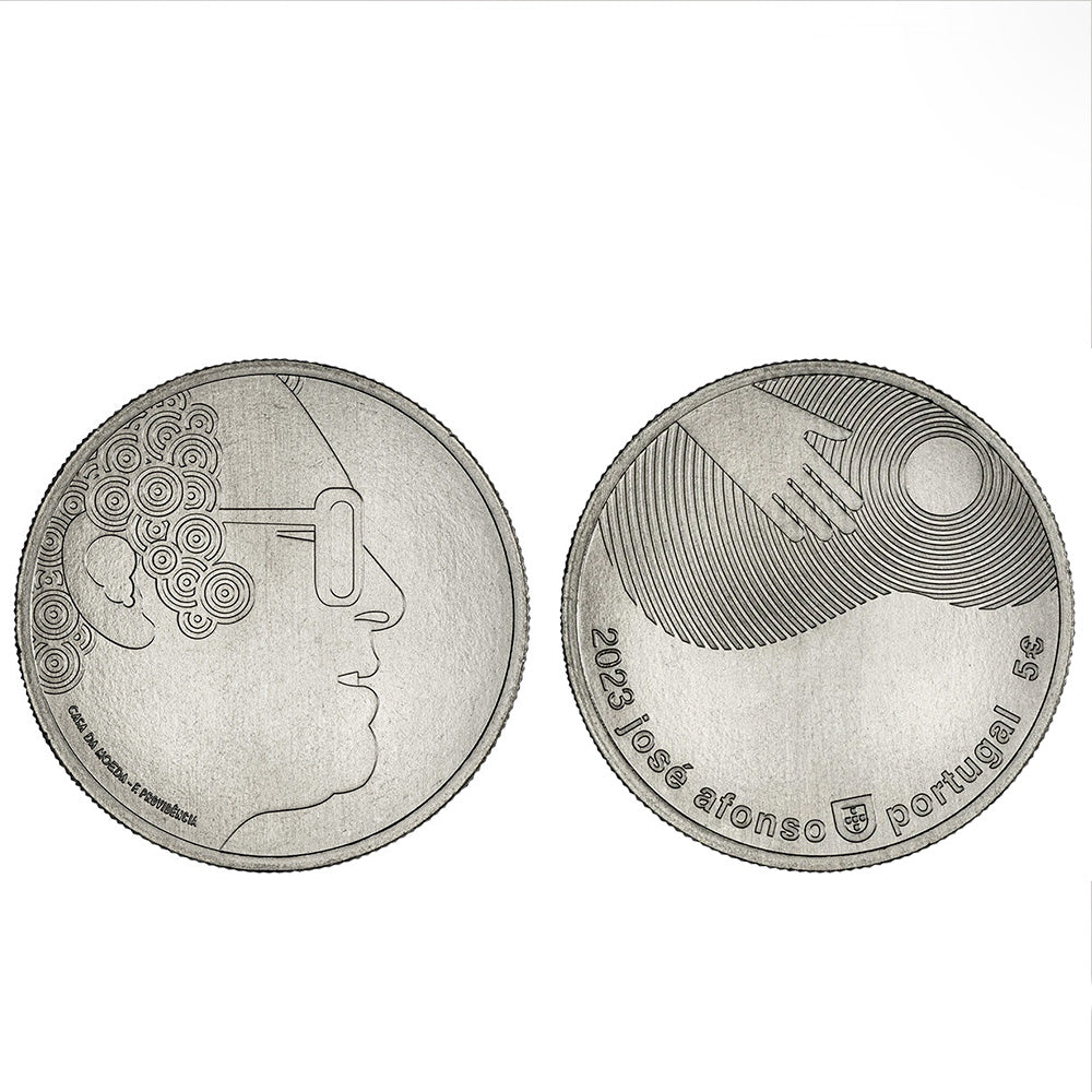 Moeda 5€ José Afonso Portugal 2023 Cuproníquel