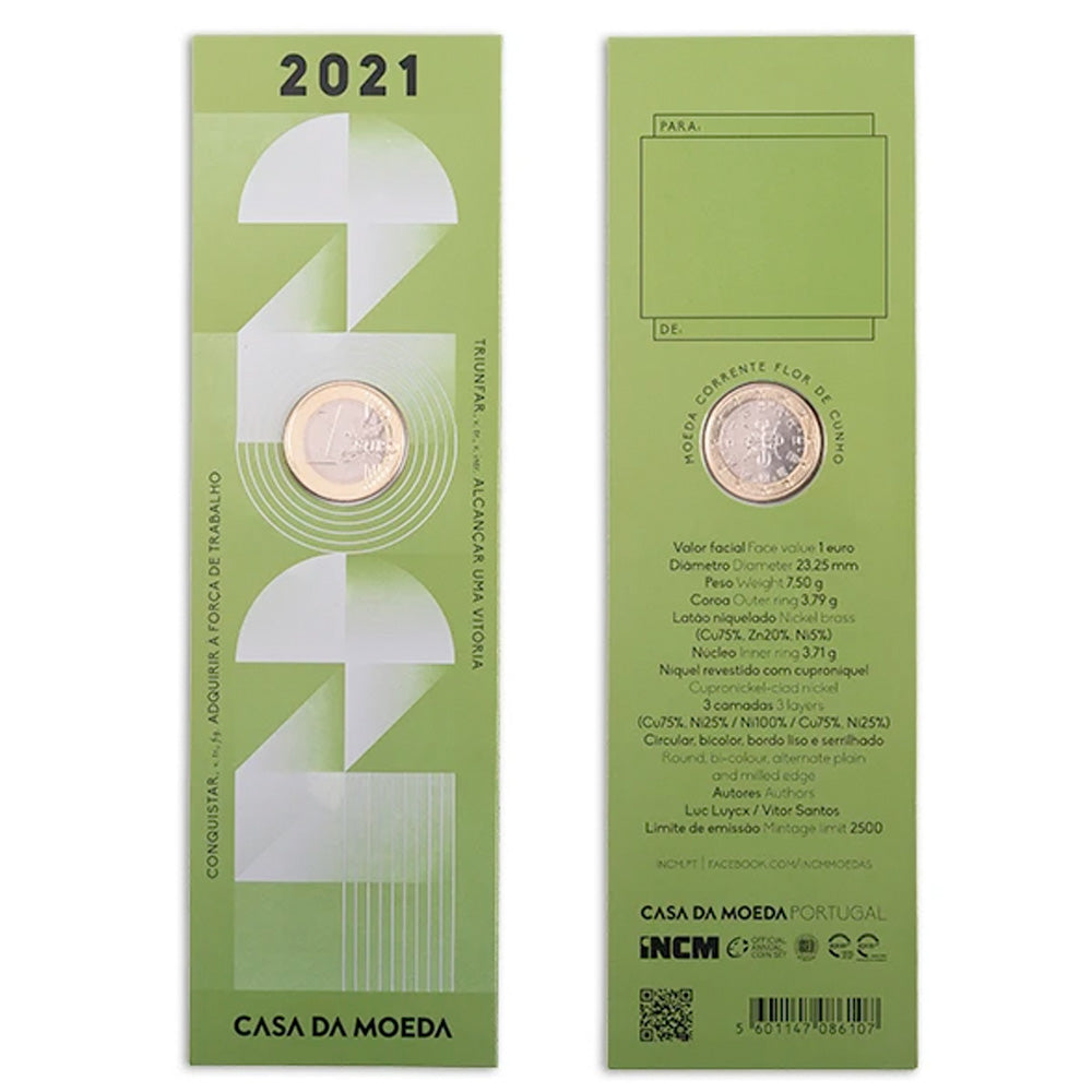 Moeda 1€ da Comemoração Portugal 2021