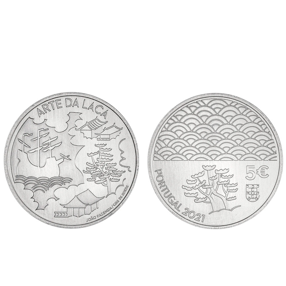 Moeda 5€ Arte da Laca Portugal 2021 Cuproniquel