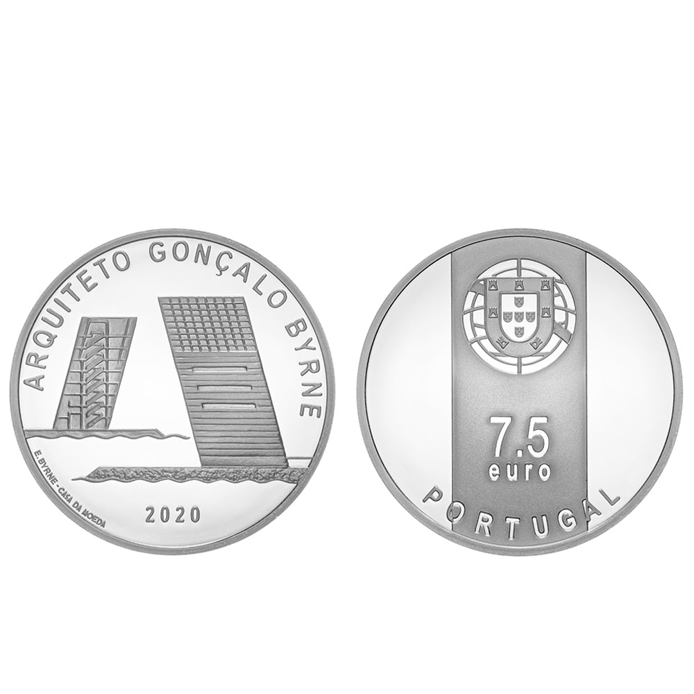 Moeda 7,5€ Comemorativa Arquitº Gonçalo Byrne Portugal 2020 Ag Proof