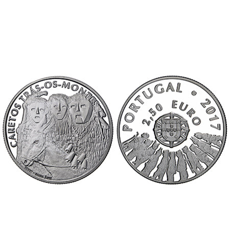 Moeda 2,5€ Os Caretos de Trás-Os-Montes Portugal 2017 Prata Proof