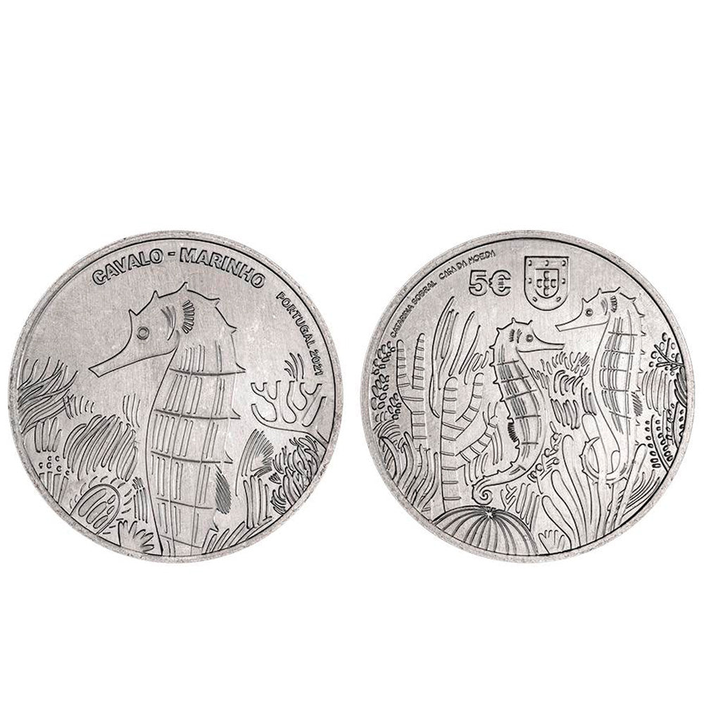 Moeda 5€ Cavalo-Marinho Portugal 2021 Cuproníquel