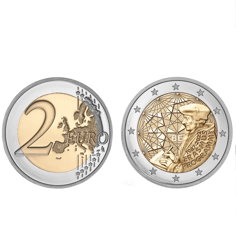 Moeda 2 Euro Erasmus Bélgica 2022