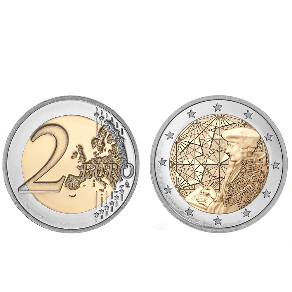 Moeda 2 Euros Erasmus Chipre 2022