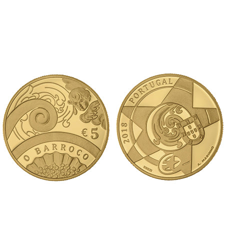 Moeda 5€ O Barroco 2018 Ouro Proof