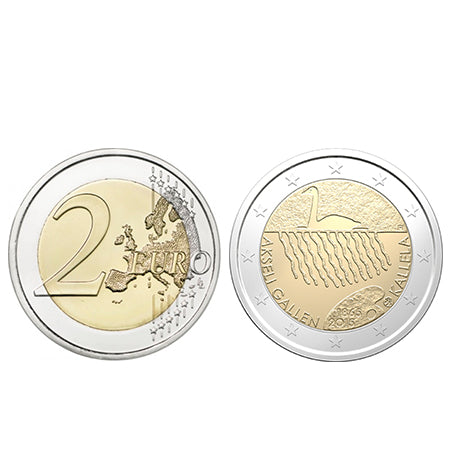 Moeda 2 Euros Akseli Galem Finlândia 2015