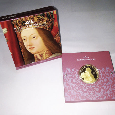 Moeda 5€ D Leonor Portugal Ouro Proof 2014