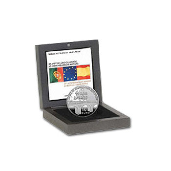 Moeda 10€ 20 Anivº Adesão Portugal às Comunid. Europeias 2006 Prata Proof