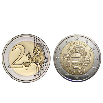 2 Euros 10 Aniversário da Moeda Euro Holanda 2012