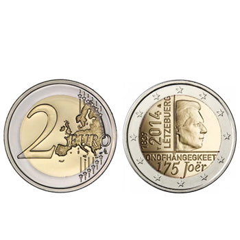 Moeda 2 Euros 175 Anos Independência Luxemburgo 2014