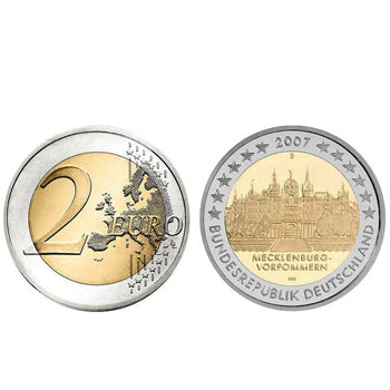 2 Euros Castelo Schwerin Alemanha 2007 F