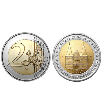 Moeda 2 Euros Holstentor Alemanha 2006 D