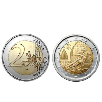 Moeda 2 Euros Jogos Olimpicos Inverno Turim Itália 2006