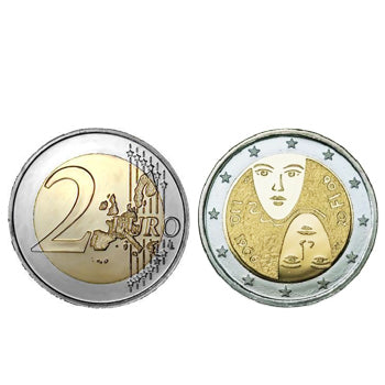 Moeda 2 Euros 100 Anos Suf. Universal Finlandia 2006