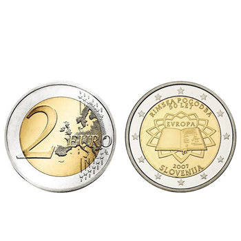 2 Euros Tratado de Roma Eslovenia 2007 RARA
