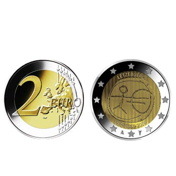 2 Euros 10 Aniversário da UEM Luxemburgo 2009