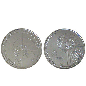 Moeda 8€ Alargamento da União Europeia 2004 Prata