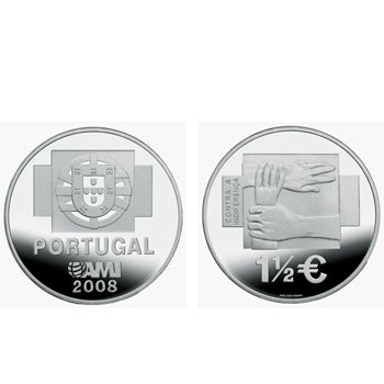 Moeda 1,50€ Uma Moeda Uma Causa AMI 2008 Cuproníquel