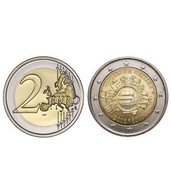 2 Euros 10 Aniversário da Moeda Euro Italia 2012