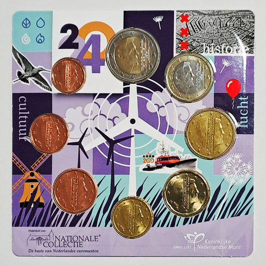 Set Moedas Euro Holanda em blister 2024