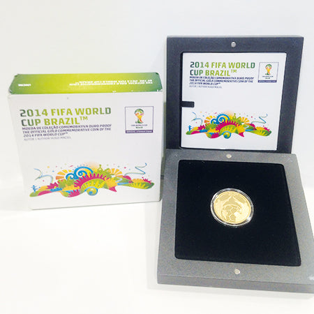 Moeda 2,5€  Comem. Campe. Mundo Brasil Fifa 2014  Ouro