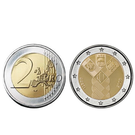 Moeda 2 Euro 100º Aniversário dos Países Bálticos Lituânia 2018