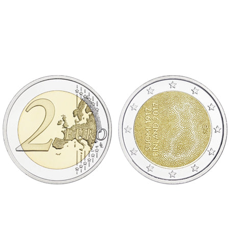 Moeda 2 Euro Finlândia 2017 100 Anos Independência
