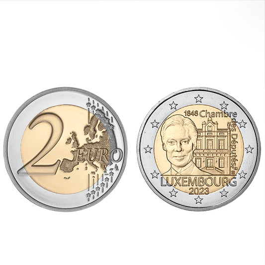 Moeda 2 Euro 175 Anos da Câmara dos Deputados Luxemburgo 2023