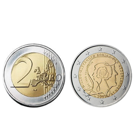 Moeda 2 Euros 200 Anos de Reinado Holanda 2013