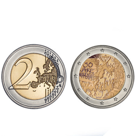 Moeda 2 Euro 30 Anos  Queda do Muro de Berlim Alemanha 2019 D