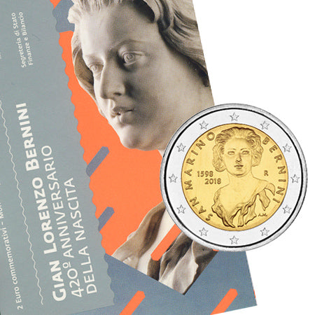 Moeda 2 Euro 450 Anos do Nascimento de Bernini San Marino 2018