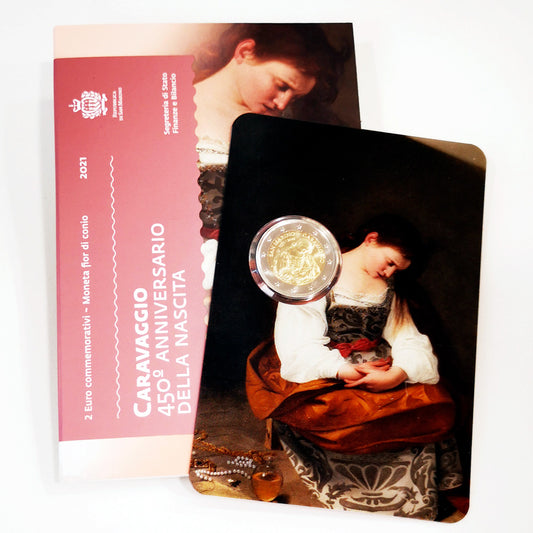 Moeda 2 Euro 450 Anos Nascimentos Caravaggio San Marino 2021