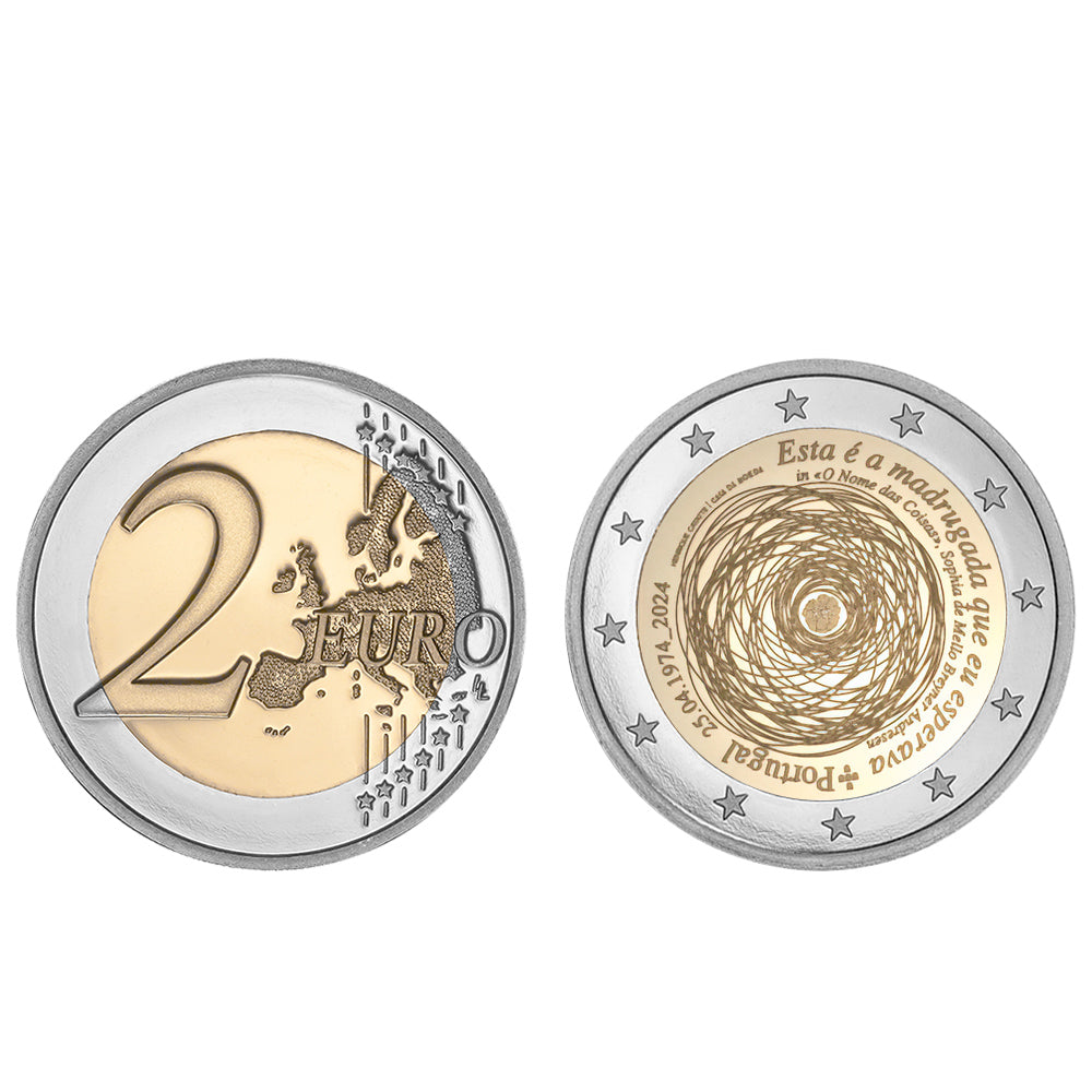 Moeda 2 Euros 50 Anos da Revolução de 25 Abril 1974 Portugal 2024