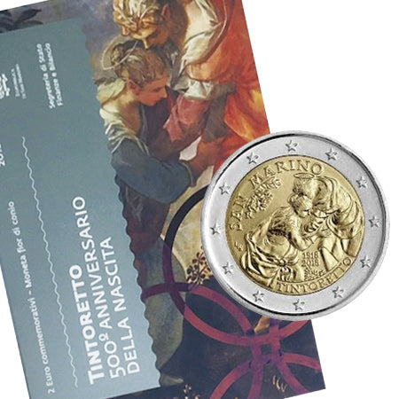 Moeda 2 Euro 500º Aniversário de Tintoretto San Marino 2018