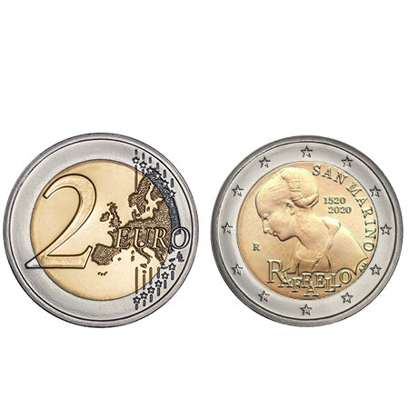 Moeda 2 Euro 500 Anos da Morte de Raffaelo San Marino 2020