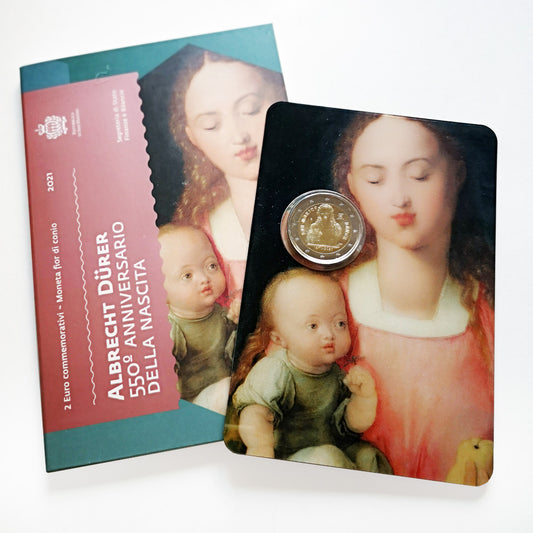 Moeda 2 Euro 550 Anos Nascimento de Albrecht Durer San Marino 2021