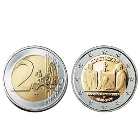Moeda 2 Euros 70 Anos da Constituição de Italia 2018