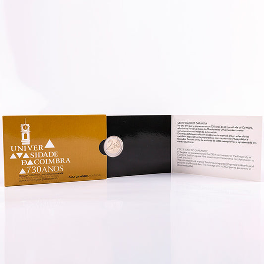Moeda 2 Euro 730 Anos da Universidade de Coimbra Portugal 2020 Proof