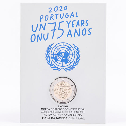 Moeda 2 Euro 75 anos da ONU Portugal 2020 BNC