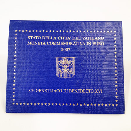 Moeda 2 Euros 80ª Aniversário do Papa Bento XVI Vaticano 2007