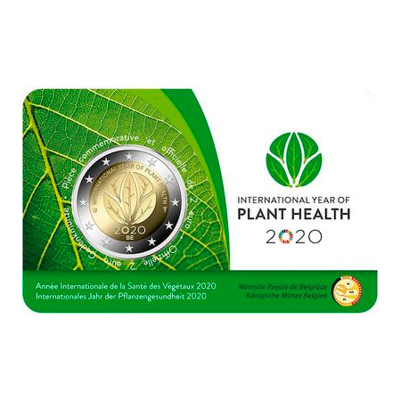 Moeda 2 Euro Ano Internacional Saúde Fitossanitária Bélgica 2020 (Coincard)